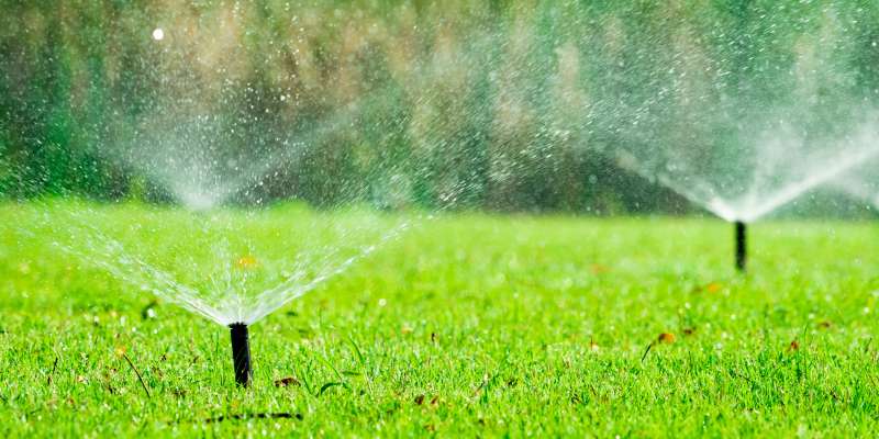 Irrigation Sprinklers watering grass